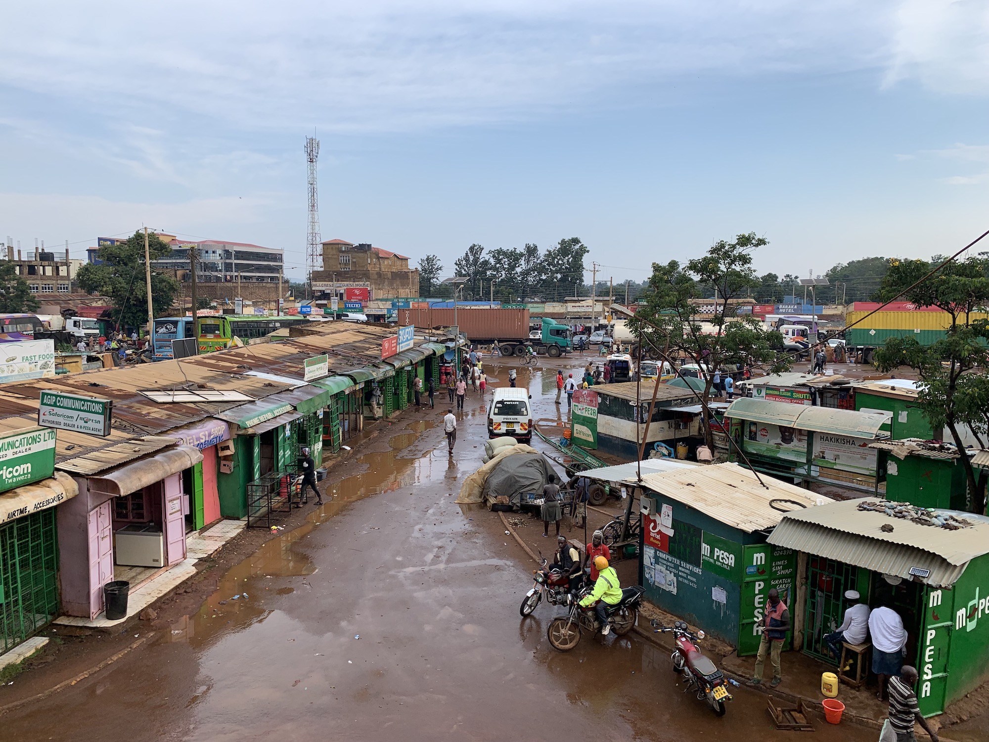 Downtown Busia after a rainy day.